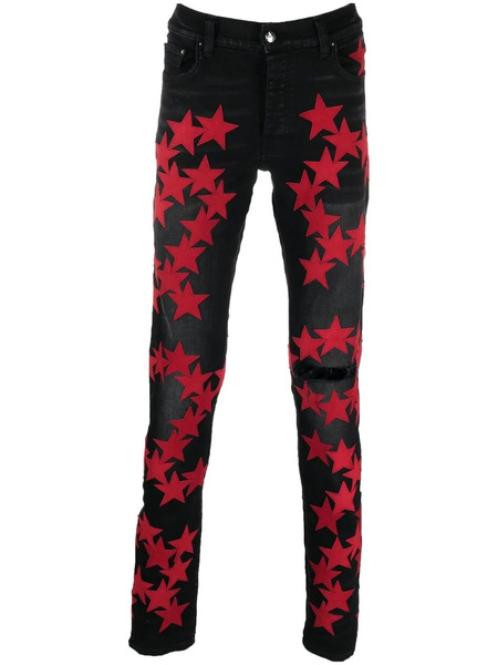  Amiri Vaqueros Rectos Con Aplique De Estrella - Negro 