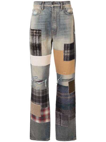  Amiri Vaqueros Rectos Con Diseño Patchwork - Azul 