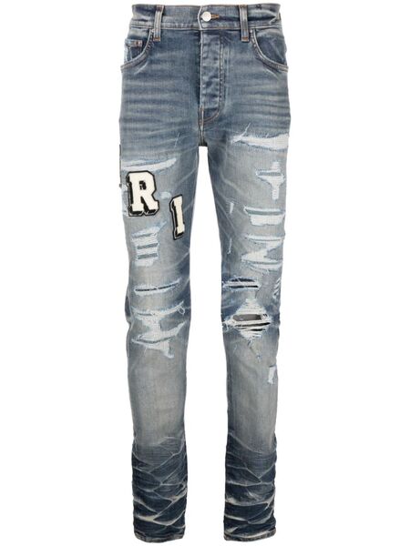  Amiri Vaqueros Skinny Varsity - Azul 