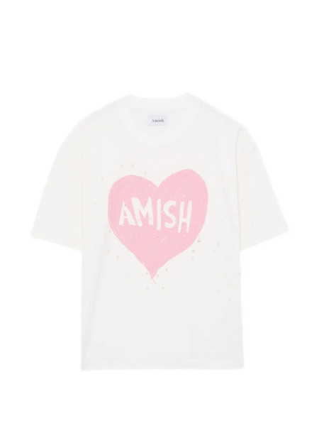  Amish Camiseta Heart - Blanco 