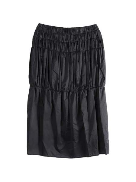  Amomento Falda Fruncida A Capas - Negro 