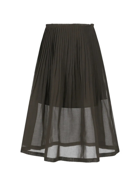  Amomento Falda Midi Plisada - Marrón 