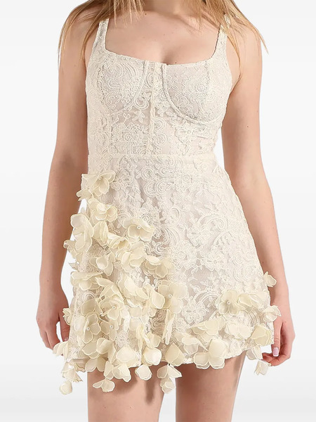  Amosa Vestido Con Encaje Floral - Neutro 
