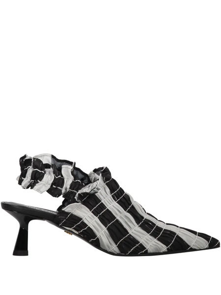  Amy Crookes Mules Con Tacón De 50 Mm Y Motivo De Rayas - Negro 