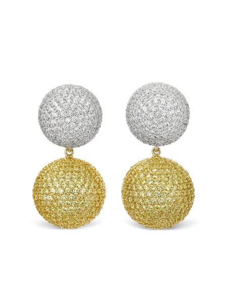  Anabela Chan Pendientes Canary Bauble En Oro Blanco De 14 Ct Y Vermeil Rodinado Con Diamantes - Dorado 