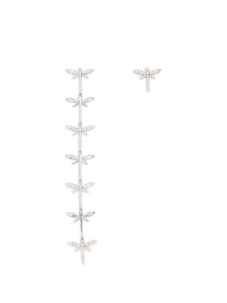  Anapsara Pendientes Dragonfly Con Diamante - Plateado 