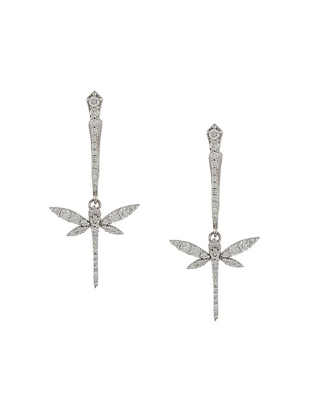  Anapsara Pendientes Mini Con Diseño De Libélula - Plateado 