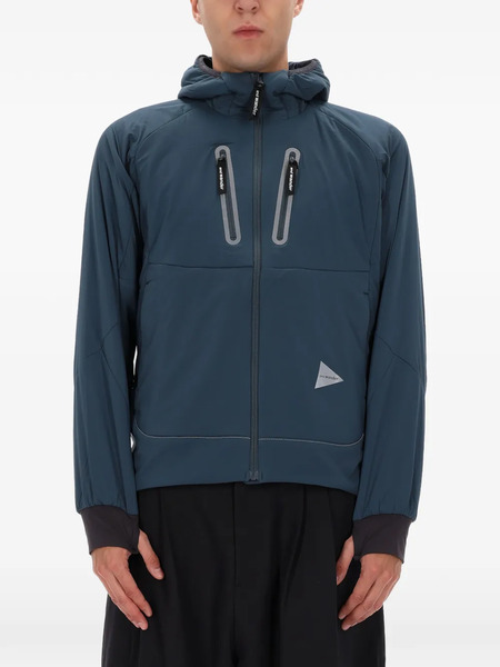  And Wander Chaqueta Con Capucha - Azul 