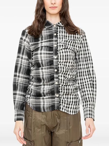  Andersson Bell Camisa Fruncida A Cuadros - Negro 