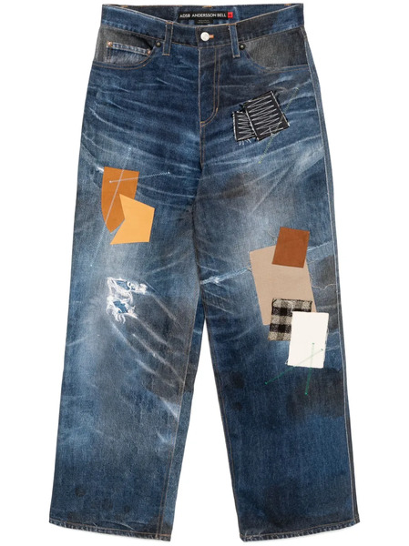  Andersson Bell Vaqueros Con Estampado Patchwork - Azul 