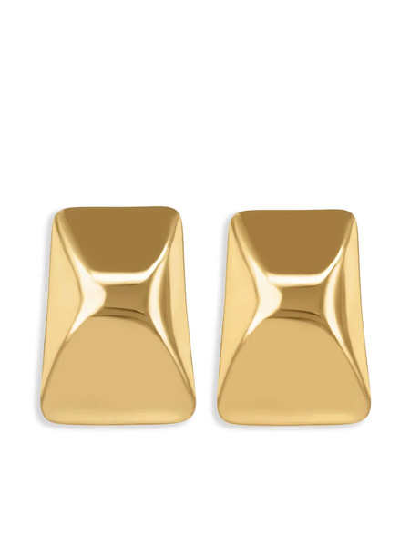  Anine Bing Pendientes Con Diseño Rectangular Redondeado - Dorado 