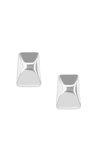  Anine Bing Pendientes Con Diseño Rectangular Redondeado - Plateado 