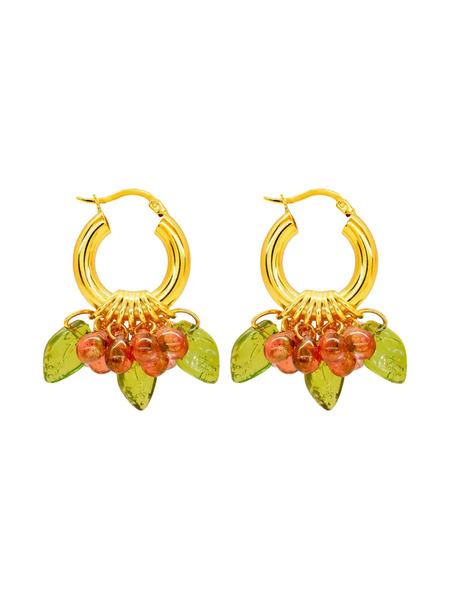 Annele Pendientes Cranberry Queen - Dorado 