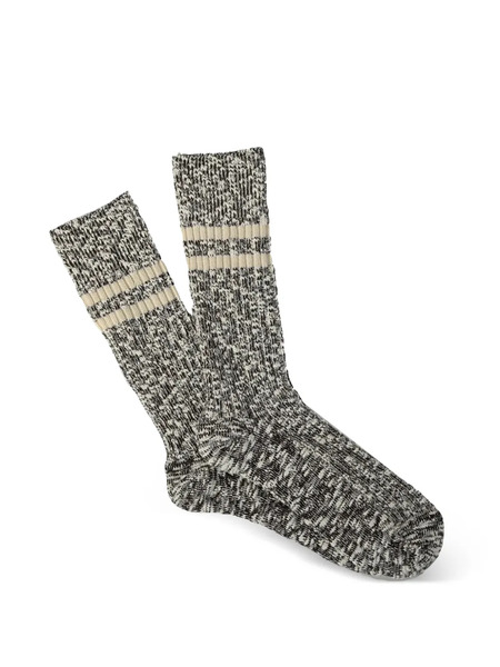  Anonymous Ism Calcetines Lightweight Slub Crew - Negro 