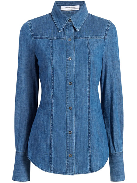  Another Tomorrow Camisa Con Corte Slim - Azul 
