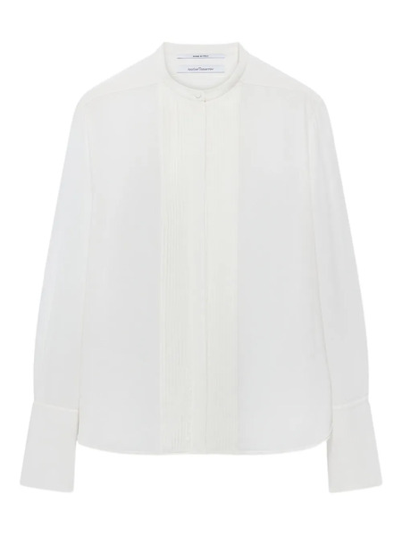  Another Tomorrow Camisa De Esmoquin Plisada - Blanco 