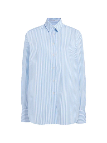  Another Tomorrow Camisa Oversize A Rayas - Azul 