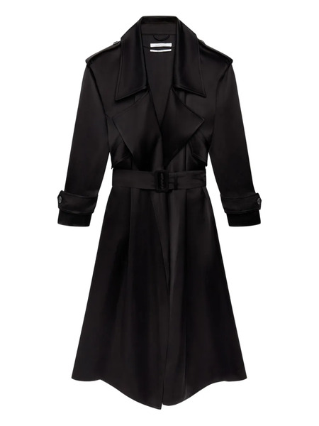  Another Tomorrow Gabardina Con Acabado Satinado - Negro 