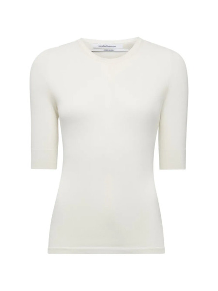  Another Tomorrow Jersey Con Cuello De Canalé - Blanco 