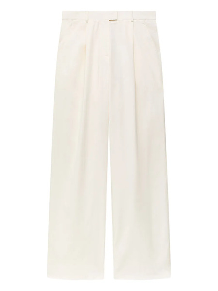  Another Tomorrow Pantalones Plisados - Blanco 