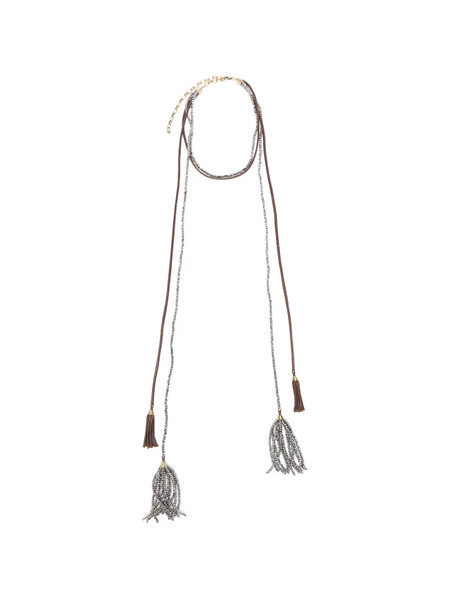  Antonelli Collar Daphne Con Borlas Y Cuentas - Gris 