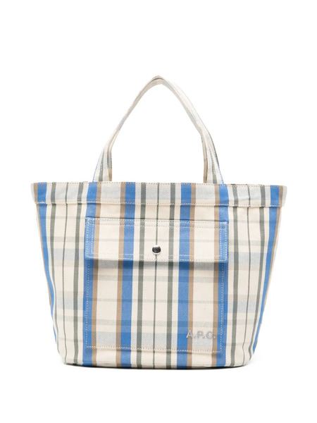  A.p.c. Bolso Shopper A Cuadros - Azul 