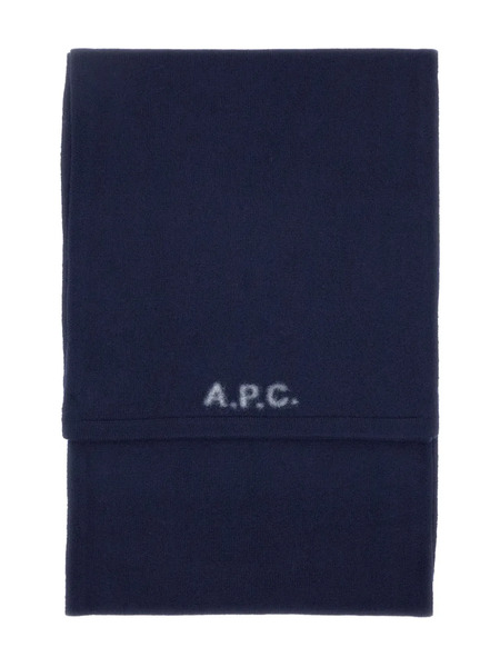  A.p.c. Bufanda Con Aplique Del Logo - Azul 