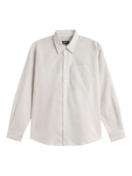  A.p.c. Camisa Greg A Rayas - Neutro 
