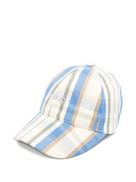  A.p.c. Gorra Bordada A Cuadros - Neutro 