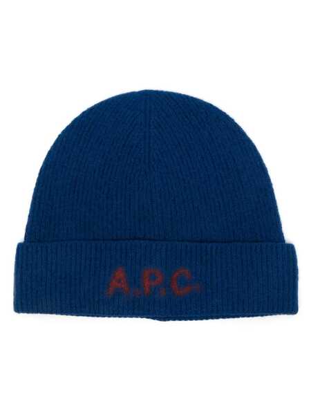  A.p.c. Gorro Con Logo Estampado - Azul 