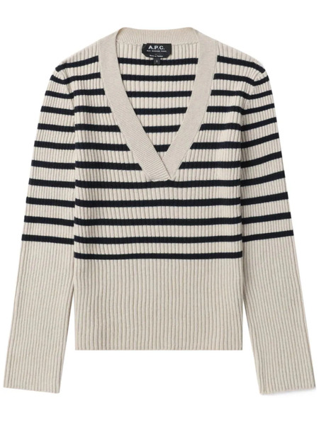  A.p.c. Jersey A Rayas - Blanco 