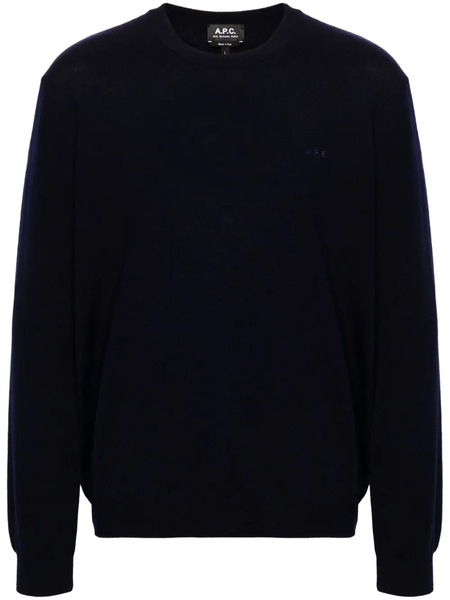  A.p.c. Jersey Con Logo Bordado - Azul 