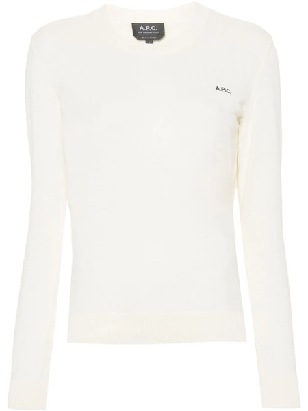 A.p.c. Jersey Con Logo Bordado - Neutro 