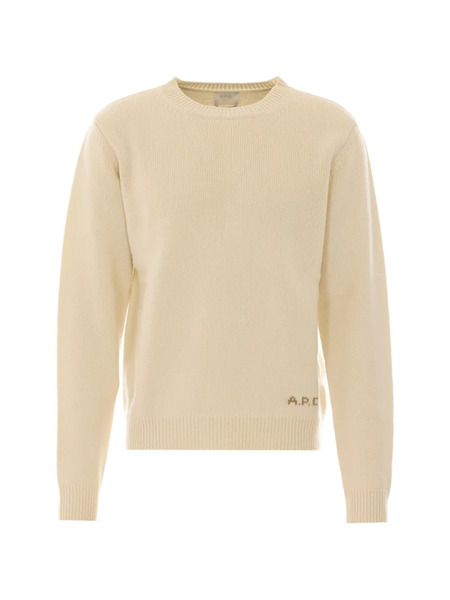  A.p.c. Logo-embroidered Wool Sweater - Neutro 