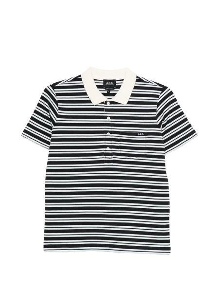  A.p.c. Polo Con Bolsillo A Rayas - Azul 