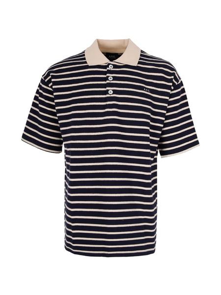  A.p.c. Polo De Algodón A Rayas - Azul 