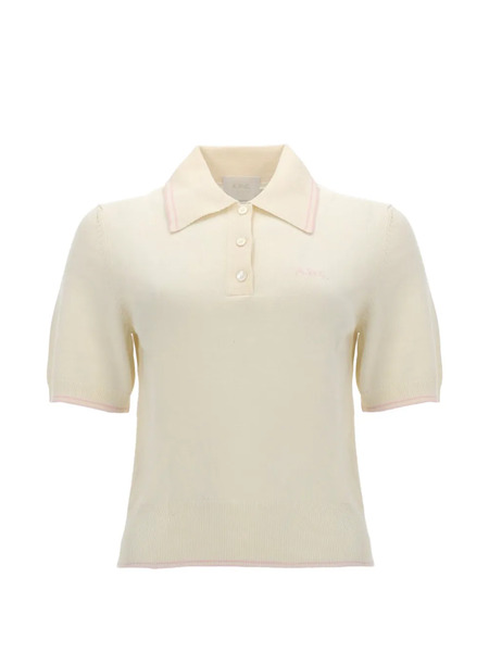  A.p.c. Polo Lisa Con Ribete En Contraste - Neutro 