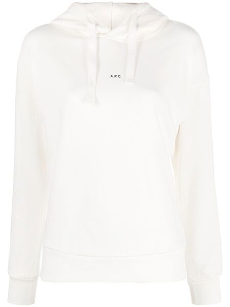  A.p.c. Sudadera Christaina Con Capucha Y Logo Estampado - Blanco 