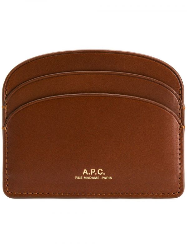 A.p.c. Tarjetero Con Logo - Marrón 