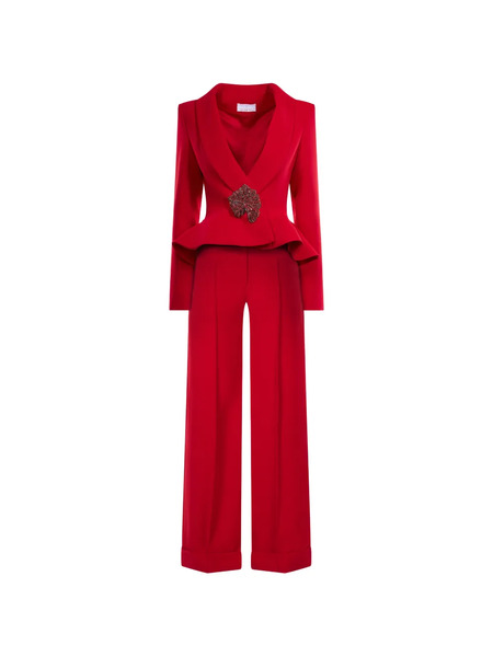  Araftu Mono Con Peplum - Rojo 