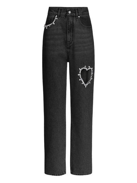  Area Vaqueros Con Corazón De Cristal - Negro 