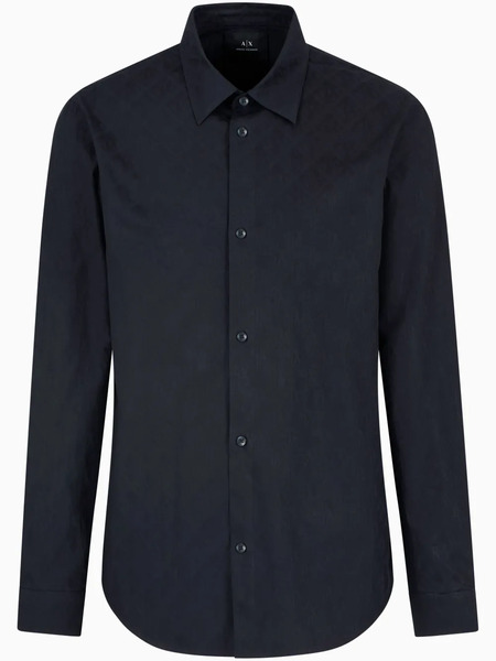  Armani Exchange Camisa De Algodón - Azul 