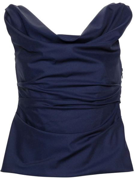  Armarium Top Drapeado Sin Mangas - Azul 
