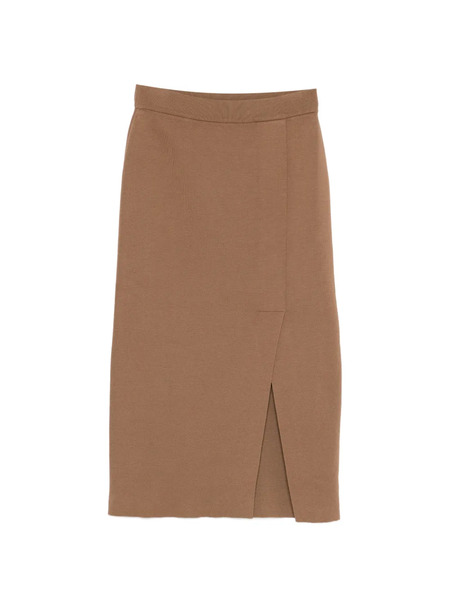  Arovescio Falda Midi Lisa - Marrón 