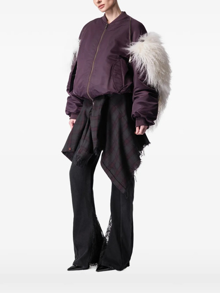  Article Ten Chaqueta Bómber Con Panel De Pelo - Morado 
