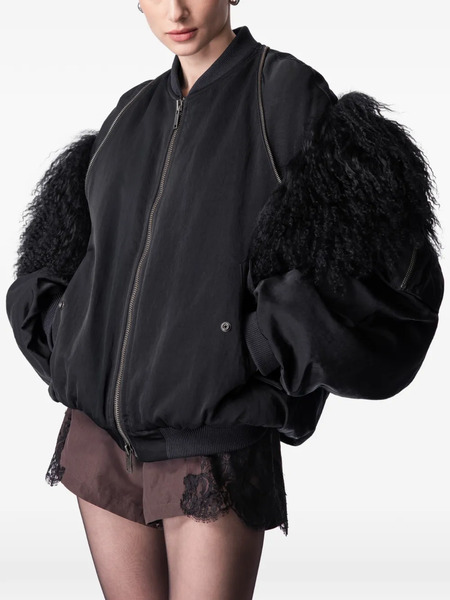  Article Ten Chaqueta Bómber Con Panel De Pelo - Negro 
