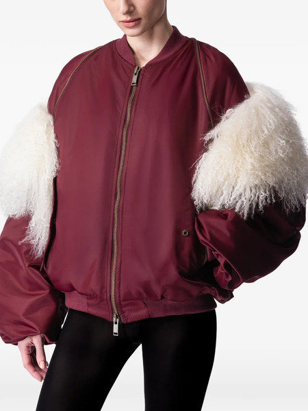 Article Ten Chaqueta Bómber Con Panel De Pelo - Rojo 