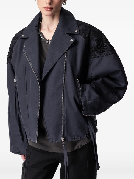  Article Ten Chaqueta Con Panel De Encaje - Azul 