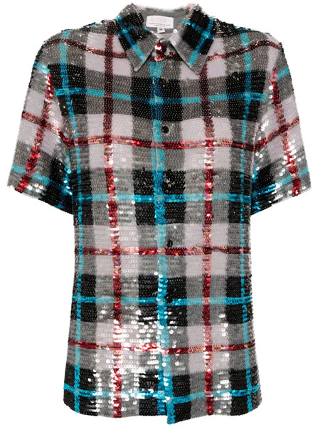  Ashish Camisa Con Lentejuelas - Azul 
