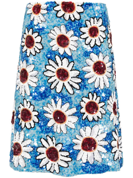  Ashish Falda Con Lentejuelas - Azul 